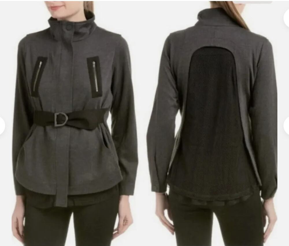 Cabi Love Carol 3184 Mesh Back Grey Jacket Women's Size Medium